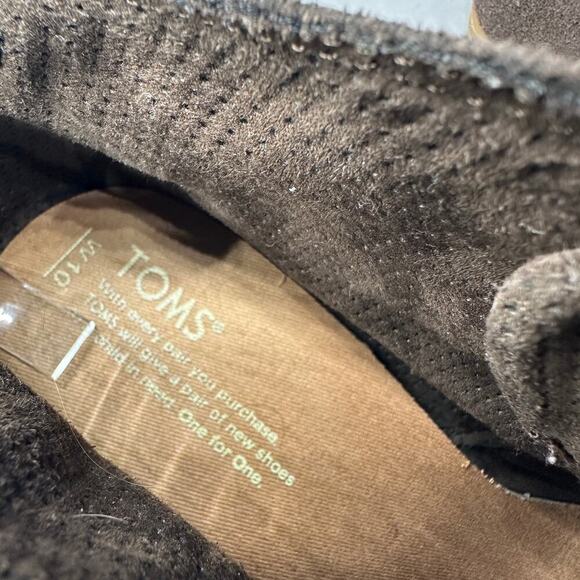 Toms Size 10 Women Brown Suede Quiet Luxury Lunata Block Heel Ankle Bootie Boot - Picture 10 of 12